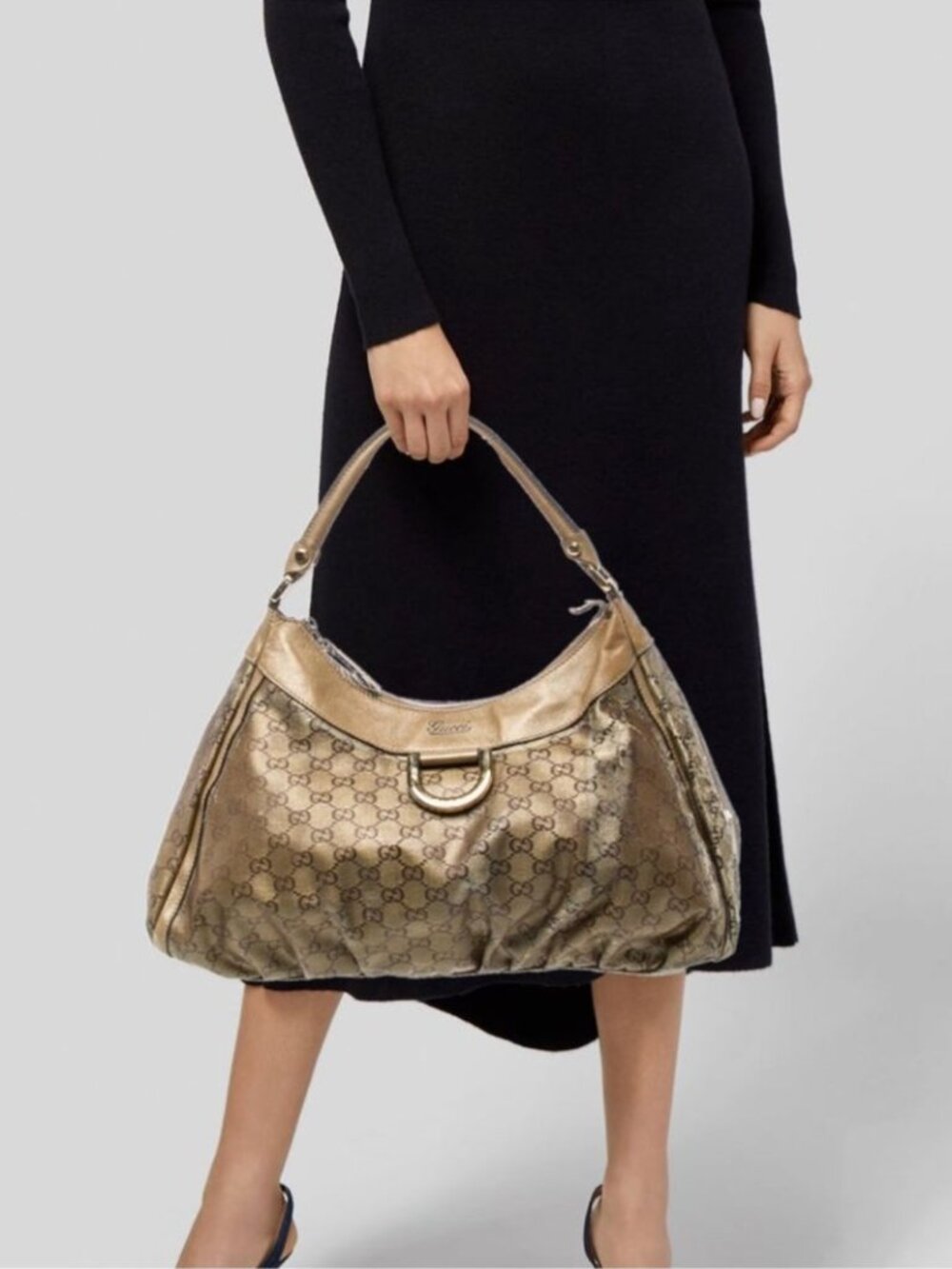 Gucci Metallic Brown GG Logo Hobo Bag - Picture 11 of 11